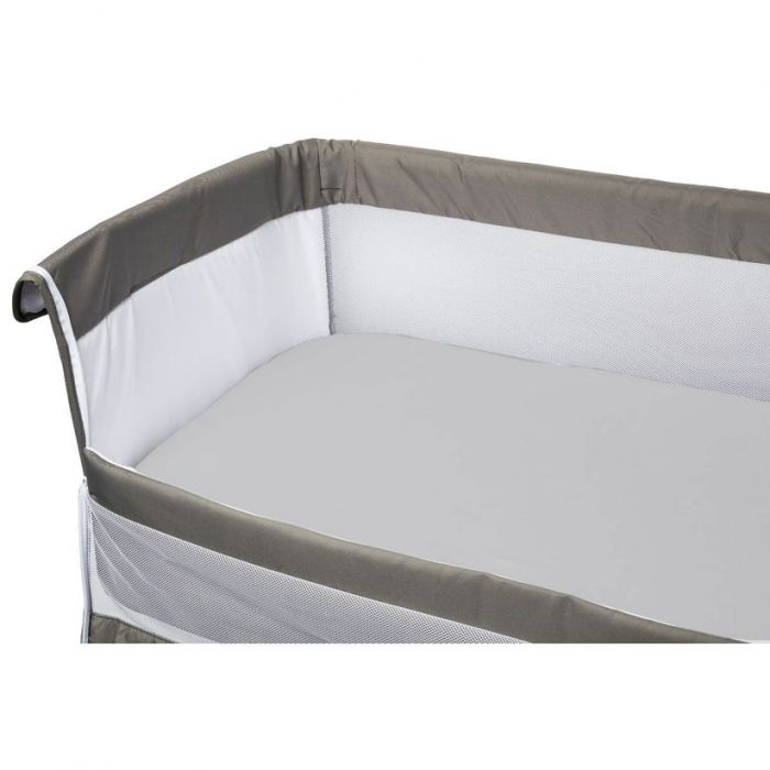 Babycalin Organic Co-Sleeper Fitted Sheet – 83 x 50 cm – 100% Cotton – Grey - Image 2