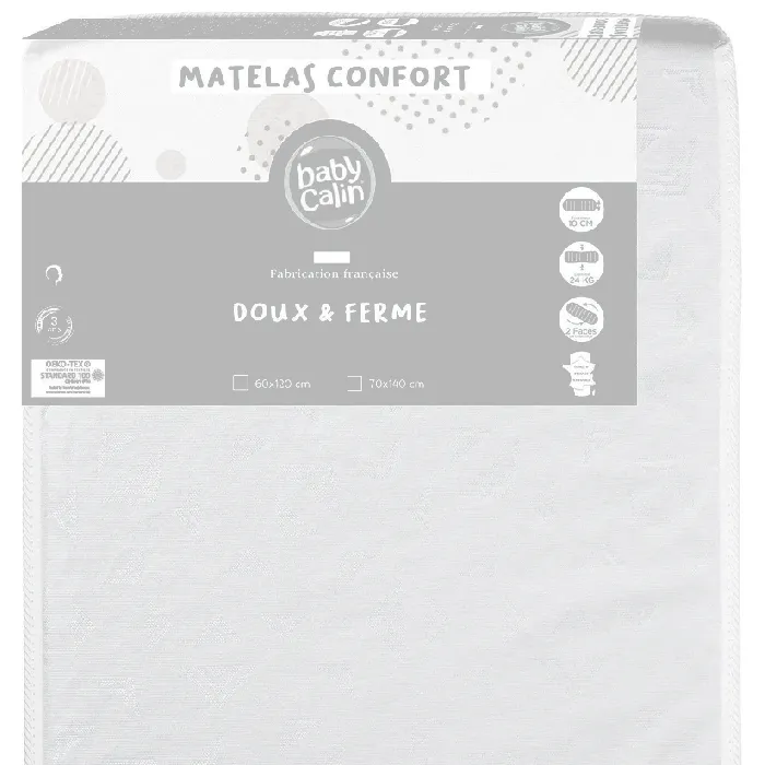 Babycalin Comfort Cotbed Mattress – 70 x 140 cm, Made in France - Image 2